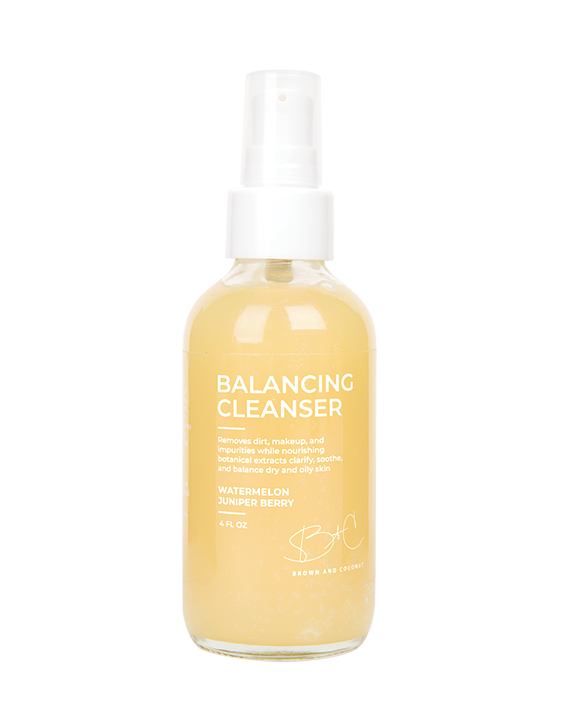 Brown and Coconut Balancing Face Wash for Sensitive Skin  on white background