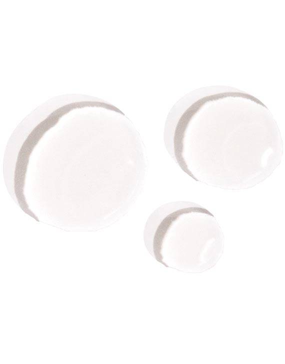 Brown and Coconut Hydrating Face Oil three droplets on white background
