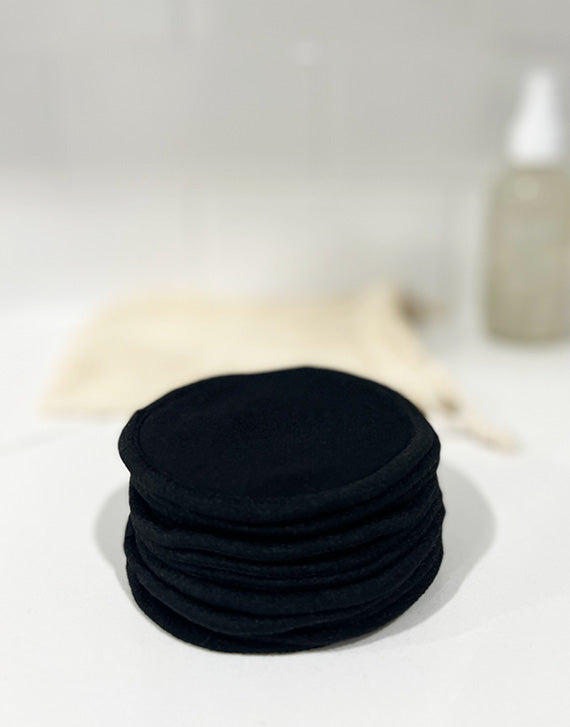 Black Reusable Facial Pads lifestyle